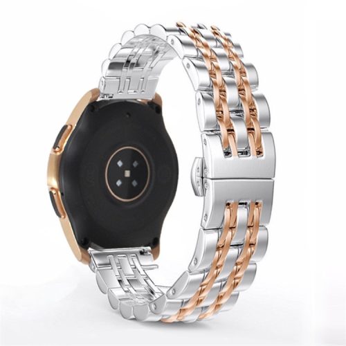 20mm Stainless Steel Watch Strap with Butterfly Buckle for Samsung Galaxy Watch 42mm - Rose Gold / Silver