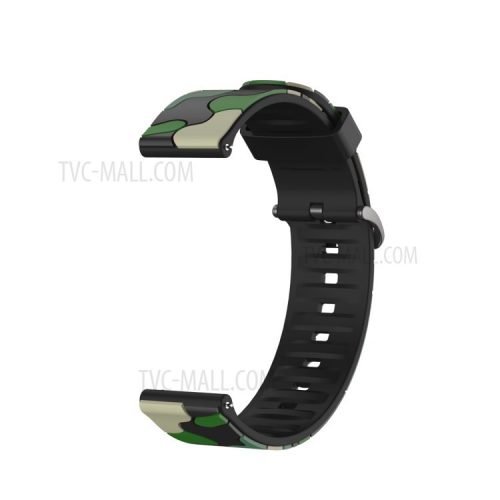 20MM Stylish Camouflage Pattern Flexible Silicone Watch Strap for Samsung Galaxy Watch4 Classic 46mm 42mm/Watch4 44mm 40mm/Polar Ignite - Green