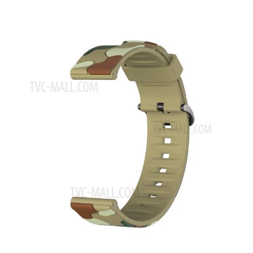 20MM Stylish Camouflage Pattern Flexible Silicone Watch Strap for Samsung Galaxy Watch4 Classic 46mm 42mm/Watch4 44mm 40mm/Polar Ignite - Light Brown