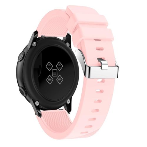 20mm Twill Texture Silicone Watch Strap for Samsung Galaxy Watch Active SM-R500 - Pink