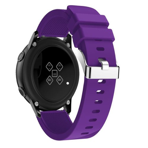 20mm Twill Texture Silicone Watch Strap for Samsung Galaxy Watch Active SM-R500 - Purple