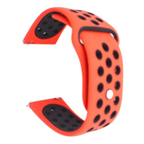 20mm Two-tone Silicone Hollow Watch Band for Samsung Galaxy Watch Active - Red / Black