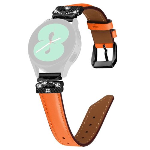 20mm Watch Band for Samsung Galaxy Watch6 44mm 40mm / Watch 5 Active 44mm 40mm / Watch 5 44mm 40mm / Watch4 Active 44mm 40mm, Black Buckle - Orange