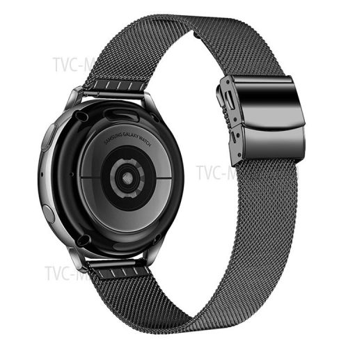 22mm Adjustable Tortoise Back Buckle Milanese Stainless Steel Replacement Watch Strap for Samsung Galaxy Watch 46mm/Gear S3 Classic - Black