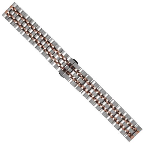 22mm Butterfly Buckle Stainless Steel Watch Band Strap for Samsung Galaxy Watch 46mm - Rose Gold / Silver