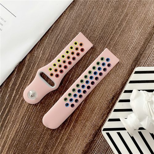 22mm Colorful Silicone Smart Watch Band for Samsung Galaxy Gear S3/Watch 46mm/Huami Amazfit 1/2 / Amazfit GTR 47mm - Pink