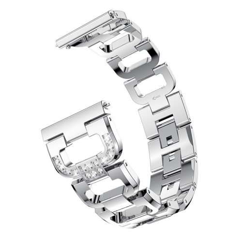 22mm D-shape Rhinestone Decor Alloy Watch Bracelet for Samsung Gear S3 Frontier / S3 Classic - Silver