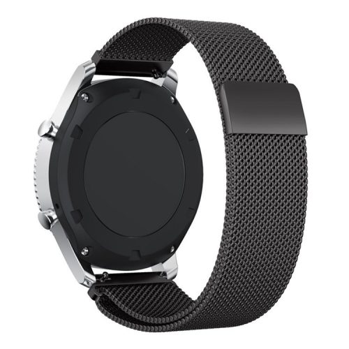 22mm Milanese Metal Wristband Watch Band for Samsung Gear S3 Frontier / S3 Classic - Black