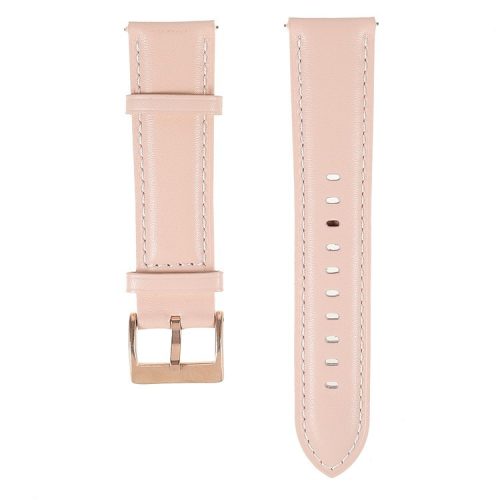 22mm Quick Release Genuine Leather Watch Band Adjustable Stitching Strap for Samsung Gear S3 Classic /Gear S3 Frontier/Galaxy Watch 46mm - Light Pink