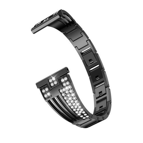 22mm Sector Shape Diamond Metal Watch Band for Samsung Galaxy Watch 46mm / Gear S3 - Black