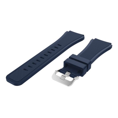 22mm Soft Silicone Sports Watch Strap Wrist Band Replacment for Samsung Gear S3 Frontier / S3 Classic - Black Blue