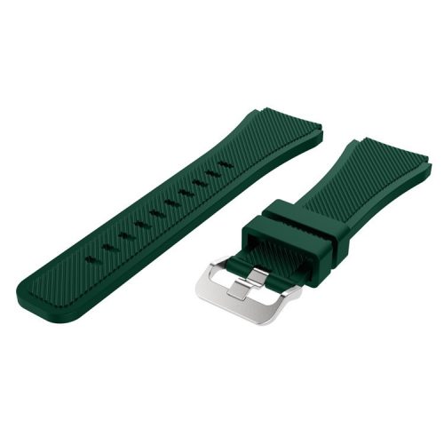 22mm Soft Silicone Sports Watch Strap Wrist Band Replacment for Samsung Gear S3 Frontier / S3 Classic - Deep Green