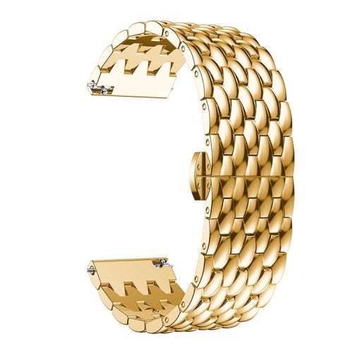 22mm Stainless Steel Dragon Skin Watch Band for Samsung Galaxy Watch 46mm/S3/S4 - Gold