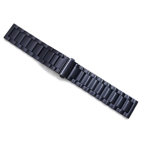 22mm Titanium Alloy Metal Watch Band 3 Beads Flat Buckle Watch Strap for Samsung Galaxy Watch3 45mm / Suunto 9 Peak / Haylou RT RS3 / Realme Watch S - Black