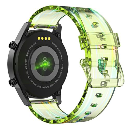 22mm Transparent TPU Smart Watch Band Replacement Wrist Strap for Suunto 9 Peak/Samsung Galaxy Watch3 45mm - Transparent Green