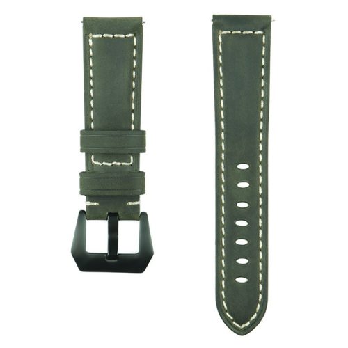 22mm Universal Cowhide Leather Watch Bracelet for Samsung Gear S3 Classic/Frontier etc - Matte / Army Green