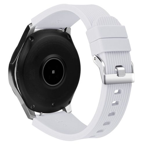 22mm Vertical Stripe Texture Silicone Watch Band Strap for Samsung Galaxy Watch 46mm - White