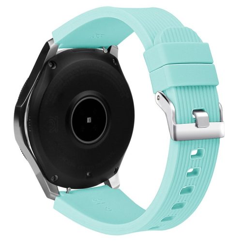 22mm Vertical Stripe Texture Silicone Watchband Strap Wrist for Samsung Galaxy Watch 46mm - Cyan