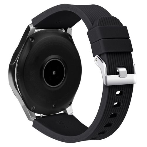 22mm Vertical Stripe Texture Silicone Wrist Strap for Samsung Galaxy Watch 46mm - Black