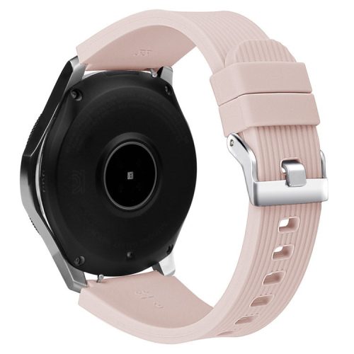 22mm Vertical Stripe Texture Silicone Wrist Strap Replacement for Samsung Galaxy Watch 46mm - Light Pink