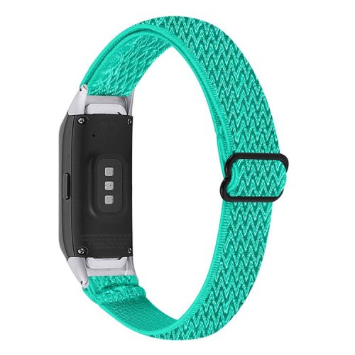 Adjustable Nylon Sport Loop Watch Band Braided Weave Replacement Strap for Samsung Galaxy Fit R375 - Mint Green