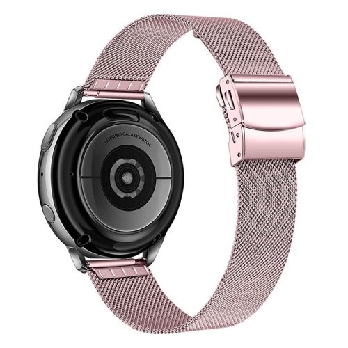 Breathable Strap with Tortoise Back Buckle Milanese Stainless Steel Watch Band for Samsung Galaxy Watch6 40mm 44mm / Watch6 Classic 43mm 47mm / Watch 5 40mm 44mm / 5 Pro 45mm / Watch4 40mm 44mm - Rose Pink