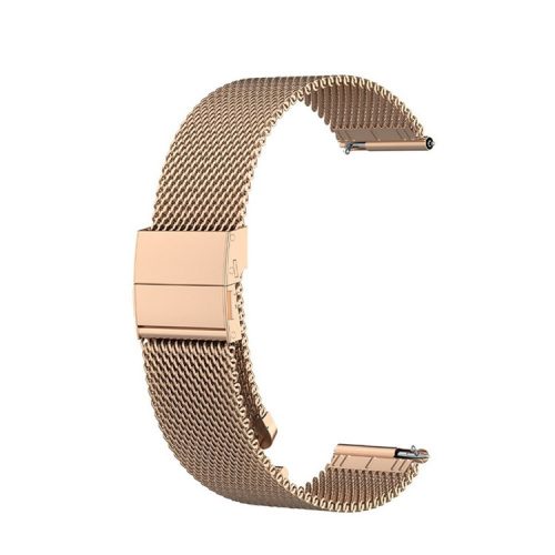 Butterfly Buckle Stainless Steel Quick Release Milanese Smart Watch Strap for Samsung Galaxy Watch6 40mm 44mm / Watch6 Classic 43mm 47mm / Watch 5 40mm 44mm / 5 Pro 45mm / Watch4 40mm 44mm - Rose Gold