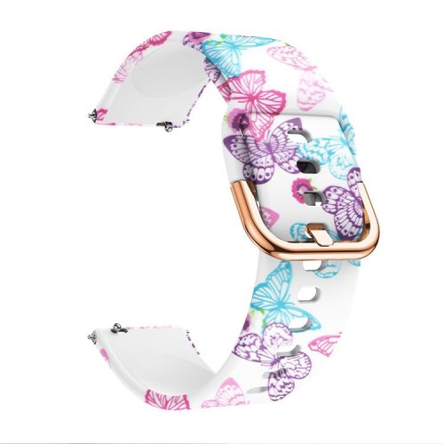 Colorful Pattern Printed Silicone Watch Band for Samsung Galaxy Watch Active 22mm - Butterfly