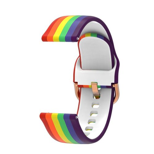 Colorful Pattern Printed Silicone Watch Band for Samsung Galaxy Watch Active 22mm - Rainbow