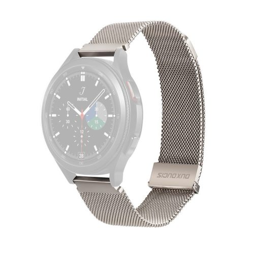 DUX DUCIS Milanese Watch Band for Samsung Galaxy Watch3 41mm / Watch 6 40mm 44mm Stainless Steel Alloy 20mm Magnetic Strap Bracelet - Starlight Silver