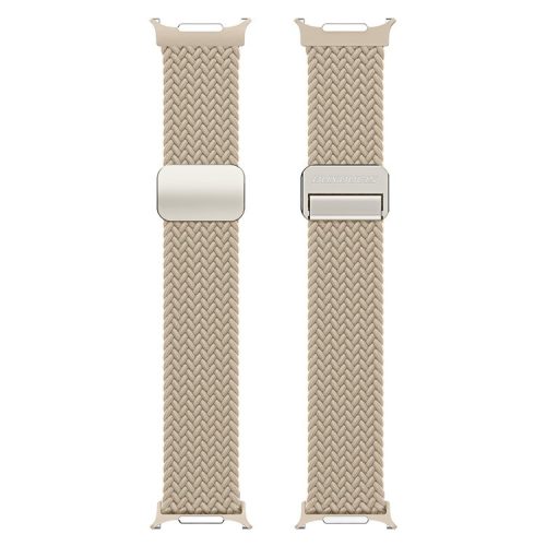 DUX DUCIS Mixture Pro Series For Samsung Galaxy Watch Ultra 47mm Nylon Braided Watch Band Magnetic Strap - Beige