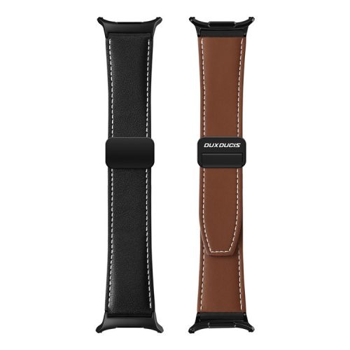 DUX DUCIS YA Series for Samsung Galaxy Watch Ultra 47mm Genuine Cow Leather Strap Magnetic Band - Black