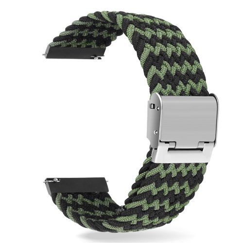 Easy Adjustable Elastic Nylon Watch Band Replacement Watch Strap 20mm for Samsung Galaxy Watch 42mm - Black/Green