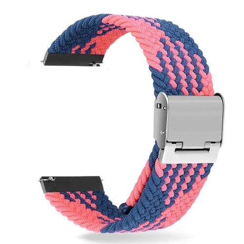 Easy Adjustable Elastic Nylon Watch Band Replacement Watch Strap 20mm for Samsung Galaxy Watch 42mm - Blue/Pink