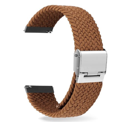 Easy Adjustable Elastic Nylon Watch Band Replacement Watch Strap 20mm for Samsung Galaxy Watch 42mm - Brown