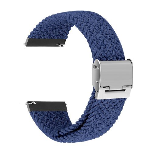 Easy Adjustable Elastic Nylon Watch Band Replacement Watch Strap 20mm for Samsung Galaxy Watch 42mm - Dark Blue