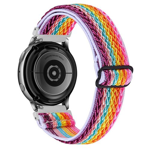 Elastic Knitted Watch Strap Watchband with Adjustable Buckle for Samsung Galaxy Watch4 Classic 42mm 46mm/Galaxy Watch Active/Galaxy Watch Active2 40mm 44mm - Rainbow