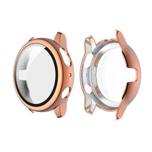 ENKAY HAT PRINCE ENK-AC8204 Electroplating PC Frame Tempered Glass Protector Cover for Samsung Galaxy Watch Active2 40mm - Rose Gold