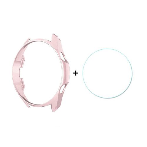 ENKAY HAT PRINCE Matte PC Case with 0.2mm 2.15D 9H Tempered Glass Protector for Samsung Galaxy Watch3 45mm - Pink