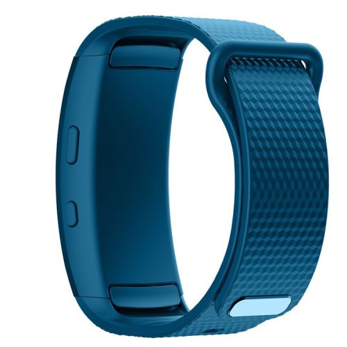 Flexible Silicone Watch Band for Samsung Gear Fit2, Large - Blue