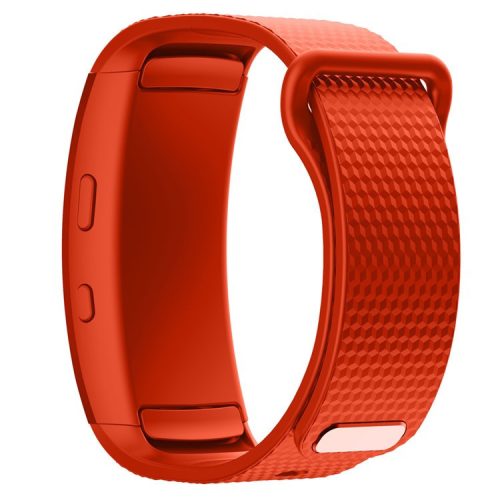 Flexible Silicone Watch Band for Samsung Gear Fit2, Large - Orange