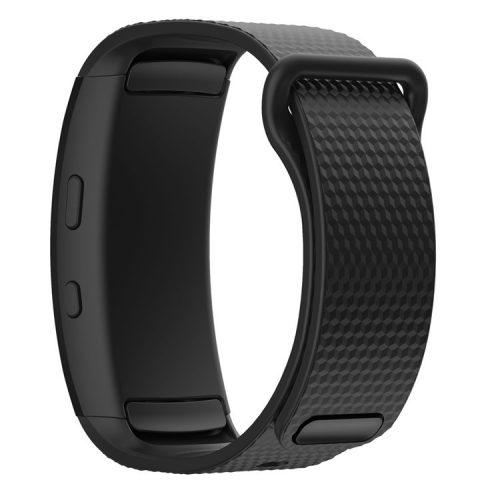 Flexible Silicone Watch Band for Samsung Gear Fit2, Small - Black