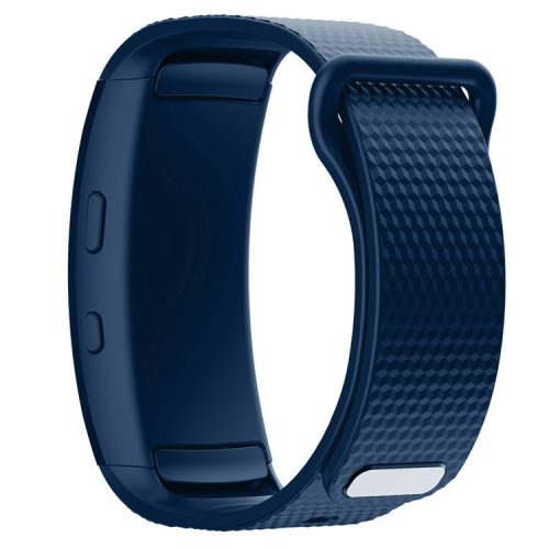 Flexible Silicone Watch Band for Samsung Gear Fit2, Small - Dark Blue