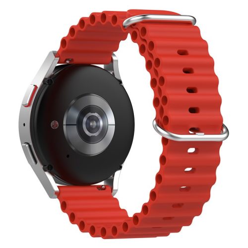 For Polar Ignite / Ignite2 / Unite / Pacer / Samsung Galaxy Watch 5 40mm / 44mm Ocean Strap 20mm Soft Silicone Sport Watch Band Replacement - Red