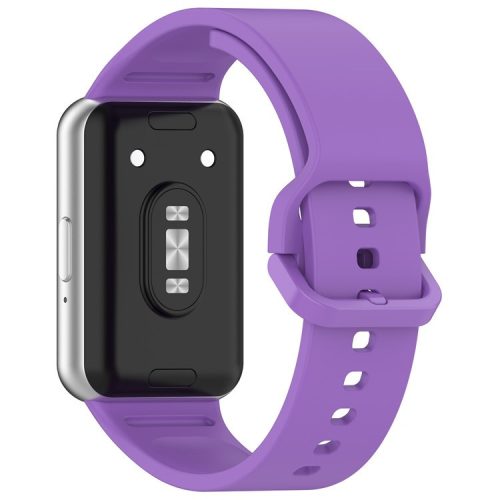 For Samsung Galaxy Fit3 (SM-R390) Watch Bracelet Soft Silicone Strap with Flat Buckle - Purple