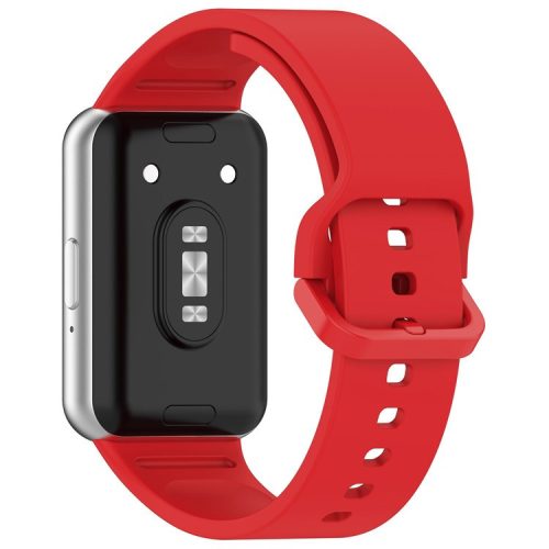 For Samsung Galaxy Fit3 (SM-R390) Watch Bracelet Soft Silicone Strap with Flat Buckle - Red