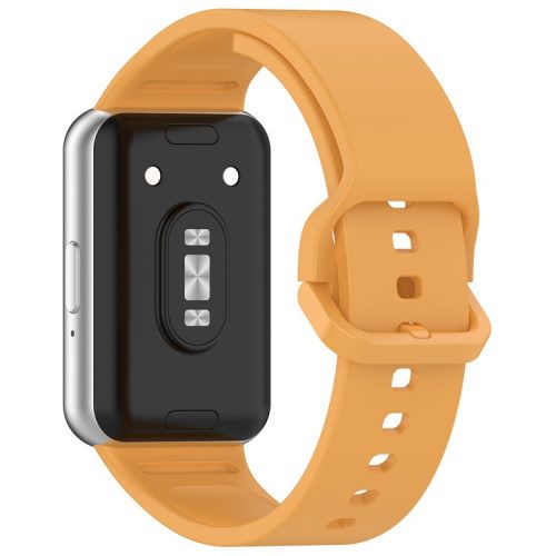 For Samsung Galaxy Fit3 (SM-R390) Watch Bracelet Soft Silicone Strap with Flat Buckle - Yellow