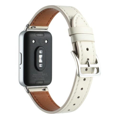 For Samsung Galaxy Fit3 Genuine Leather Watch Strap Band Replacement - Beige