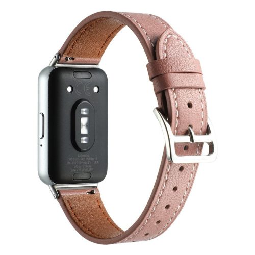 For Samsung Galaxy Fit3 Genuine Leather Watch Strap Band Replacement - Deep Pink