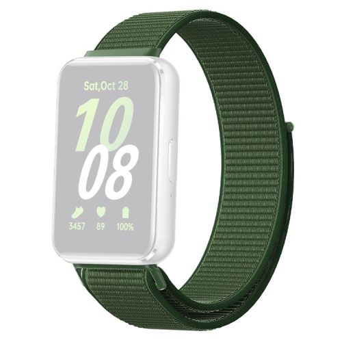 For Samsung Galaxy Fit3 Replacement Strap Braided Nylon Smart Watch Band - Army Green